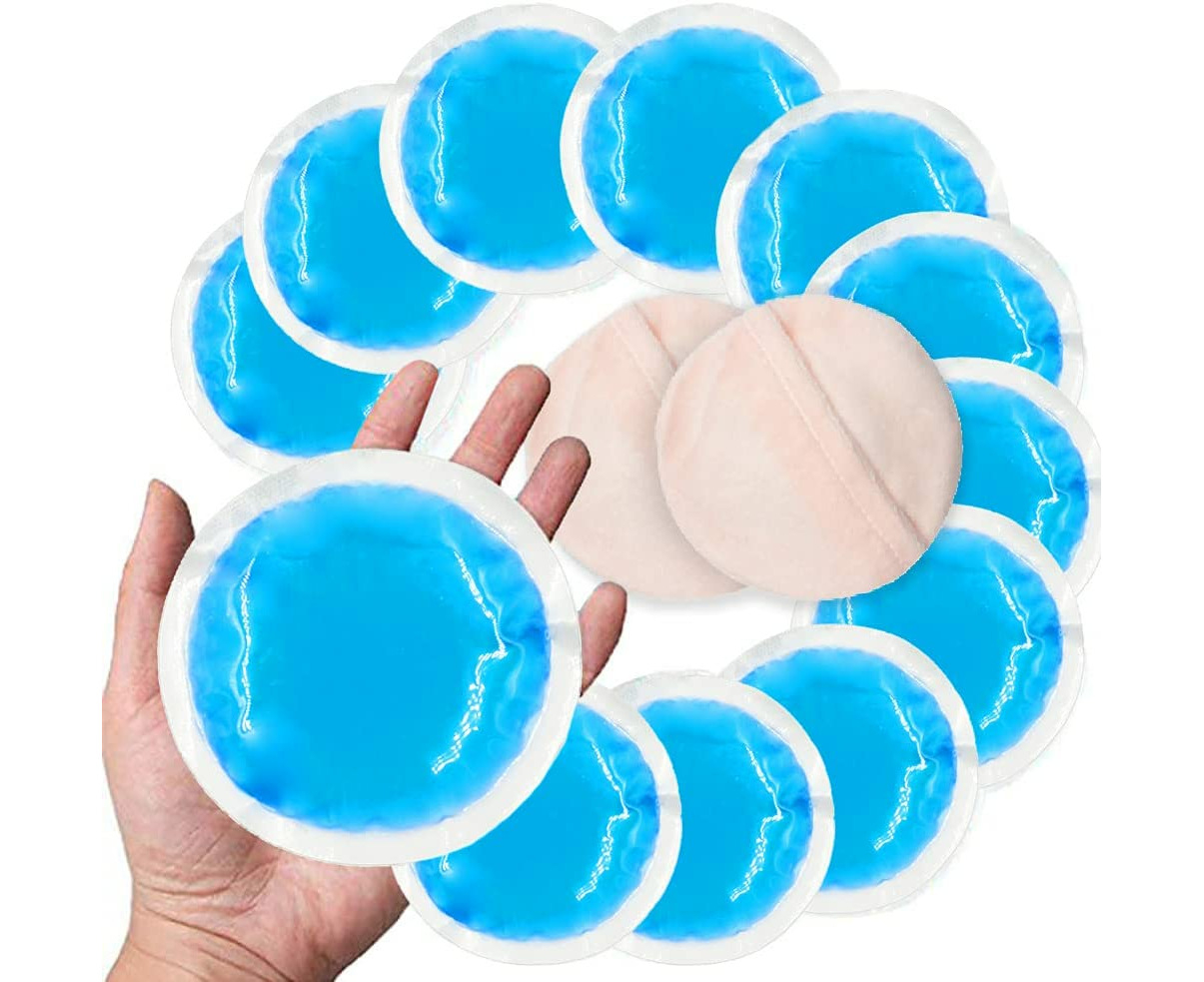 Small Ice Packs 12 Round Reusable Hot Cold Gel Packs For Injuries Mini Gel Cold Pack For Pain Relief Breastfeeding Cold Compress Catch