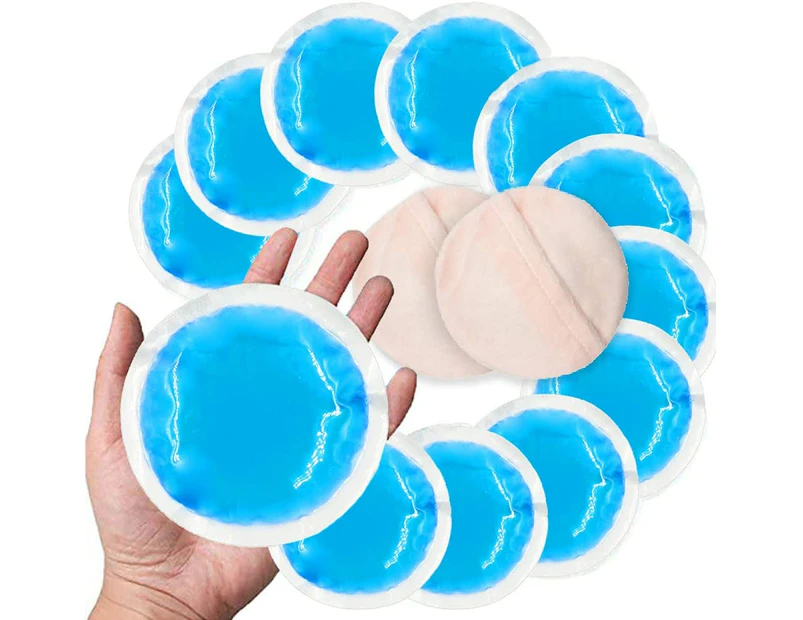 Small Ice Packs 12 Round Reusable Hot Cold Gel Packs For Injuries, Mini Gel Cold Pack For Pain Relief, Breastfeeding, Cold Compress