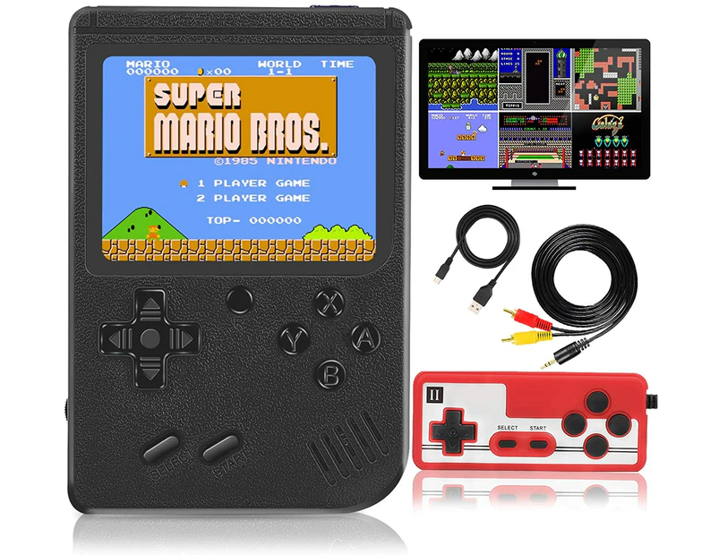 Handheld Game Console With 400 Fc Games-Retro Game Console- Portable Video Game Console, Support For Connecting Tv & Two Players(Black)
