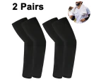 2 Pairs Arm Sleeve For Men Women Cooling Compression Tattoo Cover Up Sleeves Uv Sun Protection For Cycling Fishing Golf-Black