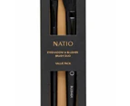 Natio Eyeshadow & Blusher Brush Duo - Black