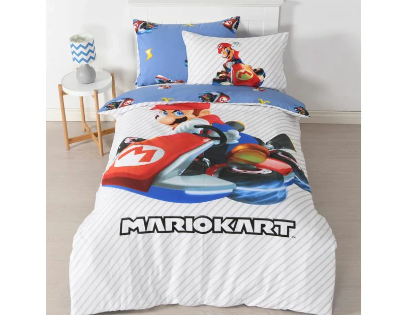 Mario Kart Racer Quilt Cover Set - White