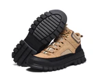 Breathable Comfortable Steel Toe Anti-Smashing Anti-Puncture Insulated Construction Site Working Safety Shoes khaki