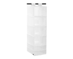 6x FOLDABLE HANGING ORGANISER 6 SECTION 45x34x125cm Large Collapsible Storage Wardrobe Cube Organiser 6 Section Closet Hanging Organiser
