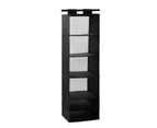 3 x FOLDABLE LARGE HANGING ORGANISERS 6 SECTIONS 45x125cm BLACK Storage Wardrobe Cube Organiser 6 Section Closet Hanging Organiser