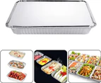 50 x LARGE FOIL TRAYS w/ LIDS Roasts Oven BBQ Pan Container Catering Disposable