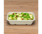 192 x ECO SUGARCANE FOOD CONTAINERS w/ LIDS 500ML Catering Takeaway 100% Bagasse Recyclable Microwavable and Freezer Safe BPA Free Takeaway Containers