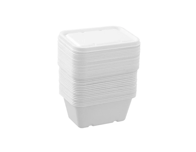 120 x ECO SUGARCANE FOOD CONTAINERS w/ LID 1000mL Catering Takeaway 100% Bagasse Recyclable Microwavable and Freezer Safe BPA Free Takeaway Containers