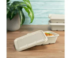 240 x ECO SUGARCANE FOOD CONTAINERS w/ LID 1000mL Catering Takeaway 100% Bagasse Recyclable Microwavable and Freezer Safe BPA Free Takeaway Containers