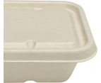 120 x ECO SUGARCANE FOOD CONTAINERS w/ LIDS 750mL Catering Takeaway 100% Bagasse Recyclable Microwavable and Freezer Safe BPA Free Takeaway Containers