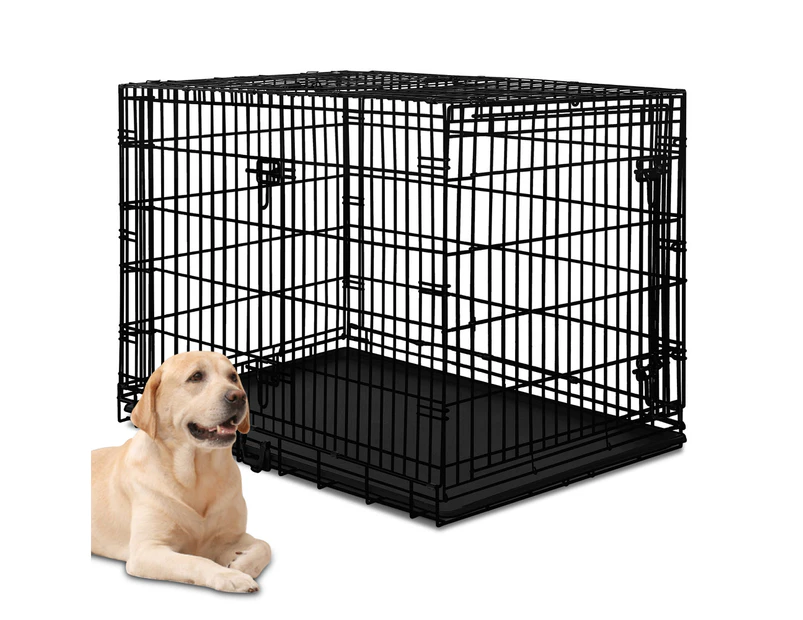 BEASTIE Dog Cage 24 inch Large Pet Crate Kennel Cat Metal Playpen Foldable