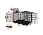 BEASTIE Dog Cage 24 inch Large Pet Crate Kennel Cat Metal Playpen Foldable