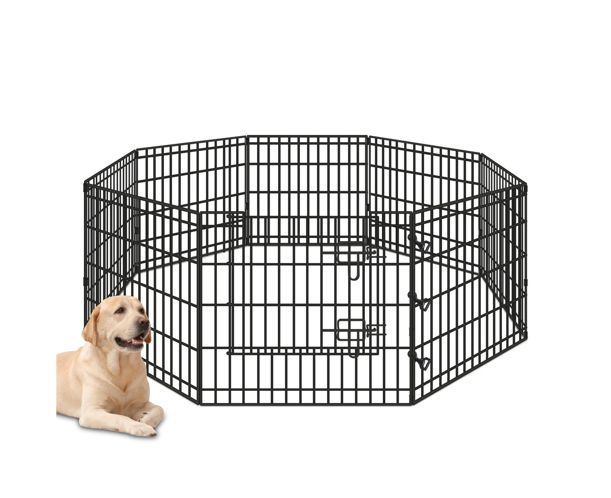 BEASTIE Pet Playpen 24 inch Large 8 Panel Fence Enclosure Dog Metal Exercise Pen