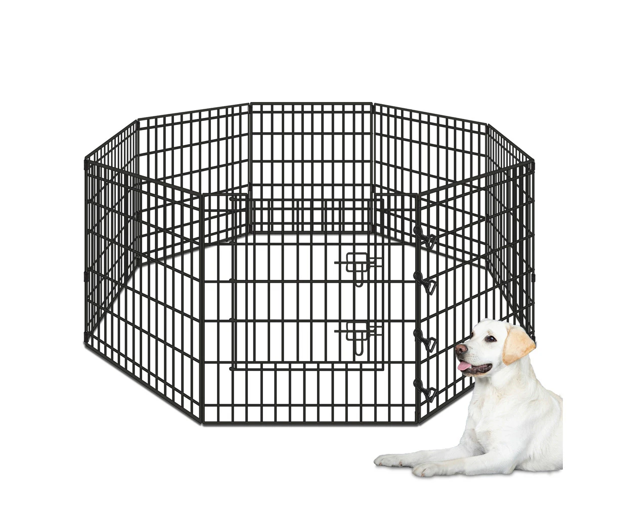 BEASTIE Pet Playpen 30 inch Large 8 Panel Fence Enclosure Dog Metal Exercise Pen