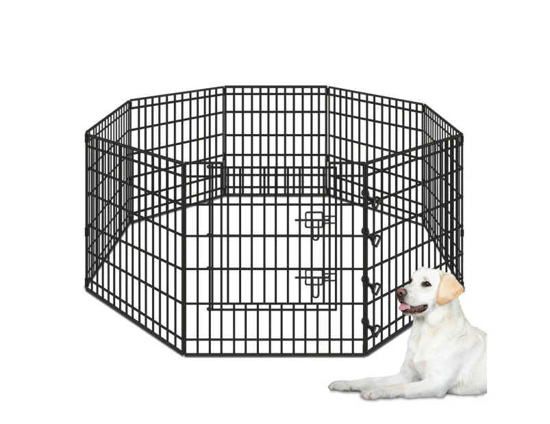 BEASTIE Pet Playpen 30 inch Large 8 Panel Fence Enclosure Dog Metal Exercise Pen