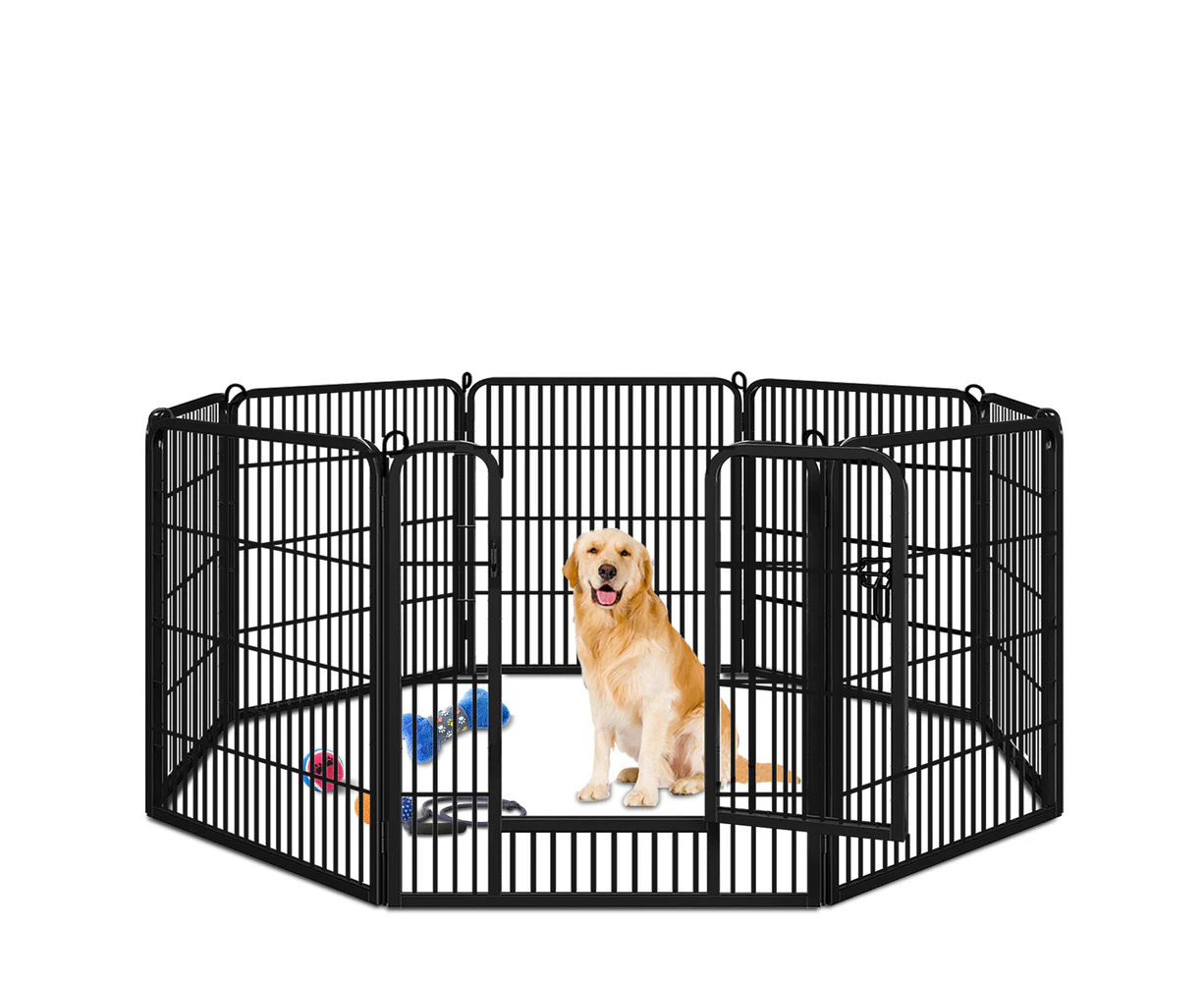 BEASTIE Pet Playpen 24 inch Large 8 Panel Fence Enclosure Dog Metal Exercise Pen