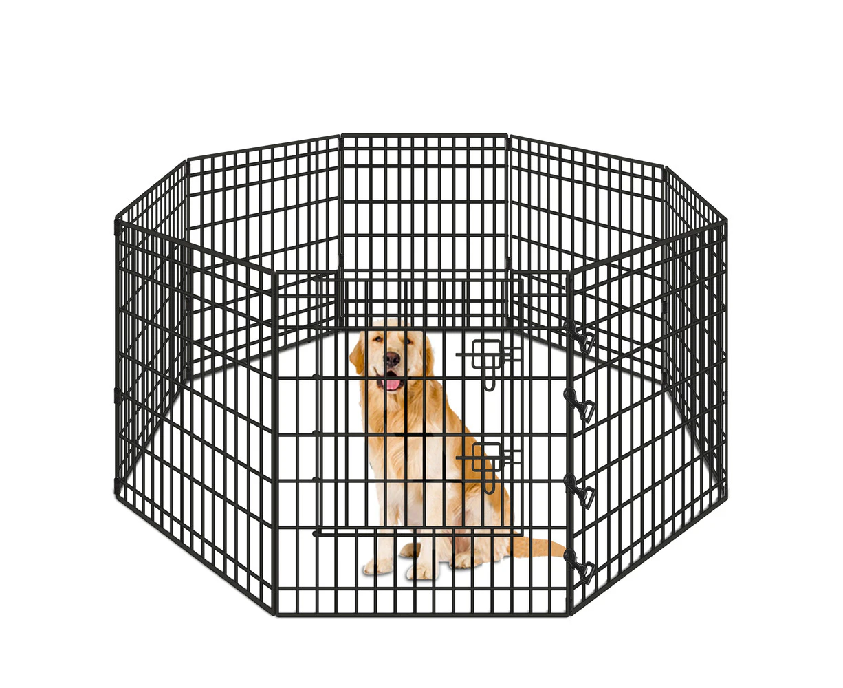 BEASTIE Pet Playpen 36 inch Large 8 Panel Fence Enclosure Dog Metal Exercise Pen