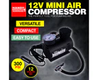 Handy Hardware 12V Mini Air Compressor Compact High Pressure Powerful 300 PSI