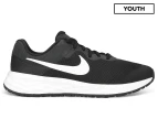 Nike Youth Boys' Revolution 6 Sneakers - Black/White/Dark Smoke Grey