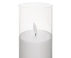 Set of 3 Daniel Brighton LED Wax Candles in Glass - White/Clear