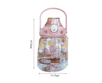 Buutrh 1100ml Water Bottle Large Capacity Heat Resistant Plastic Water Jug Children Sports Kettle for Home-Pink-