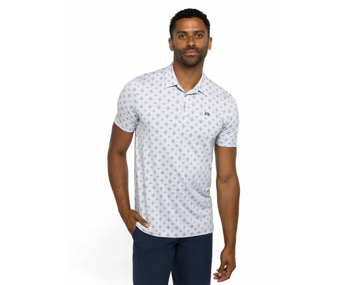 TravisMathew Atole Polo - Heather Light Grey -  Mens