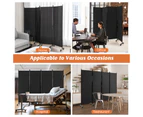 Giantex 4-Panel 225cm Mobile Room Divider Foldable Screen Privacy Divider  w/Lockable Wheels Room Partition Black