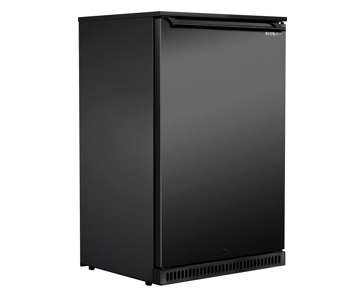 Husky 118L Single Solid Door Alfresco Outdoor Drinks Chiller in Black (ALFC1SDBLK840)