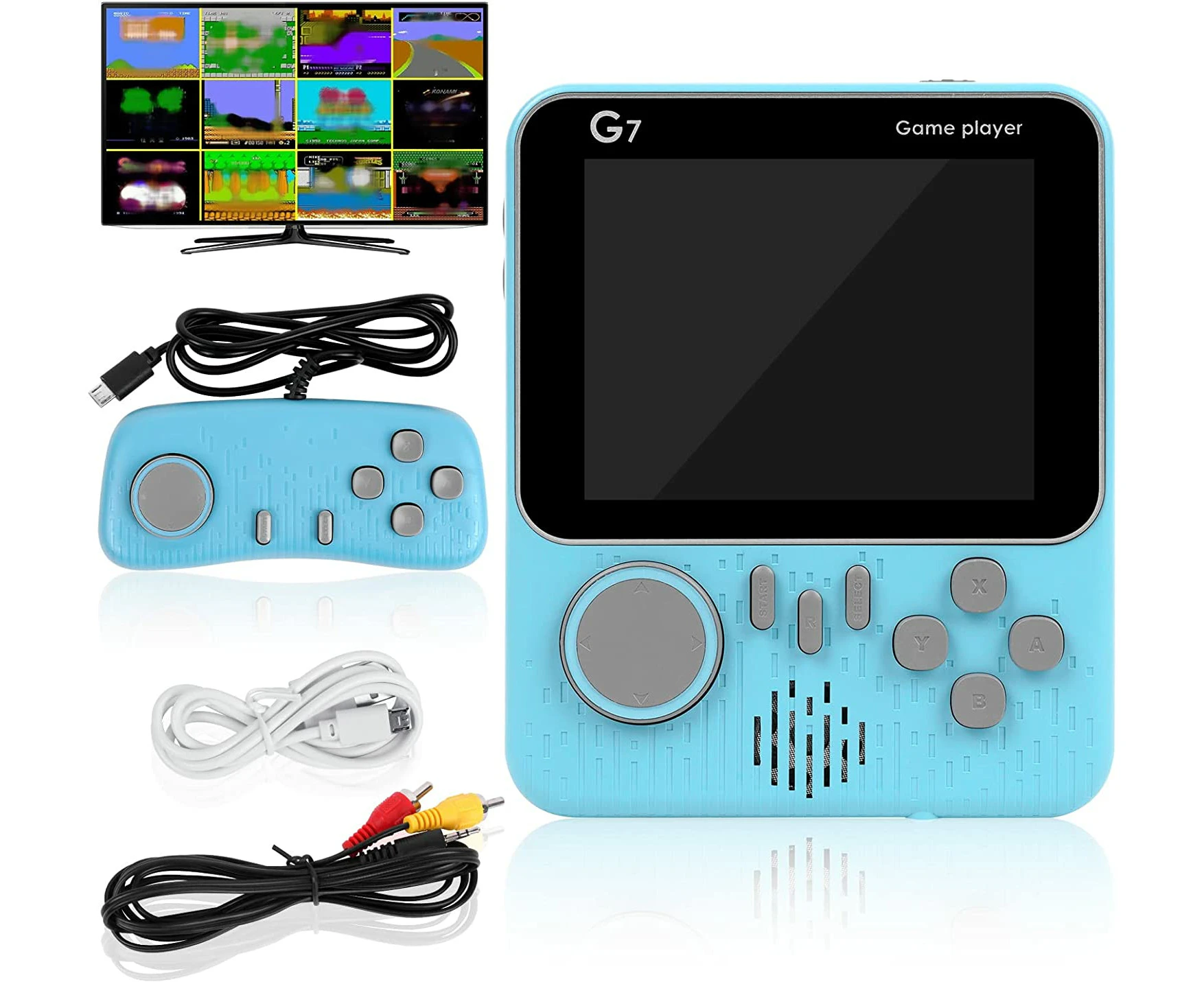 Link Handheld Video Game Console 400 Classic Retro Games Portable Can  Connect To Tv Two Players Rechargeable Battery - Blue : Target