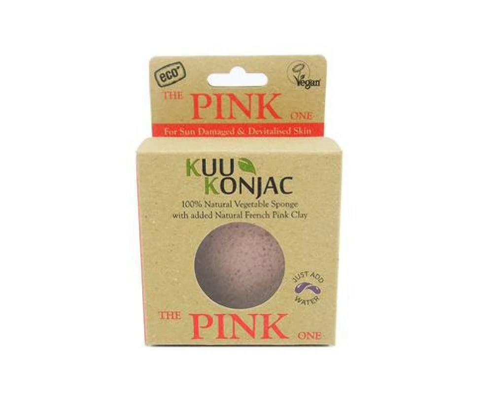 KUU Konjac Sponge with French Pink Clay for Tired & Sun Exposed Skin