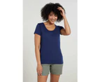 Mountain Warehouse Womens Agra T-Shirt IsoCool Quick Dry Breathable Ladies Top - Navy
