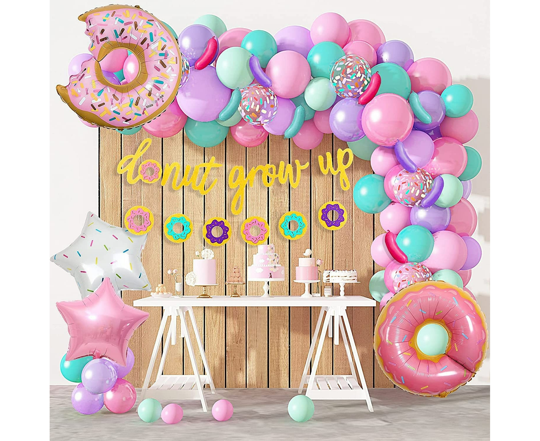 Pastel Balloon Arch with Happy Birthday Foil Balloon Set - 81pcs