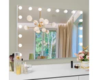 FENCHILIN Hollywood Vanity Makeup Mirror with Lights 18-LED Tabletop Wall Metal 80x58cm