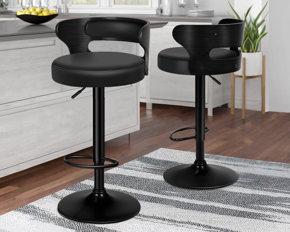 ALFORDSON 2x Bar Stool Kitchen Swivel Chair Wooden Leather Ramiro All ...