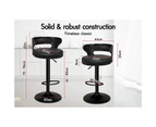 ALFORDSON 2x Bar Stool Kitchen Swivel Chair Wooden Leather Ramiro All Black