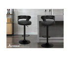 ALFORDSON 2x Bar Stool Kitchen Swivel Chair Wooden Leather Ramiro All Black