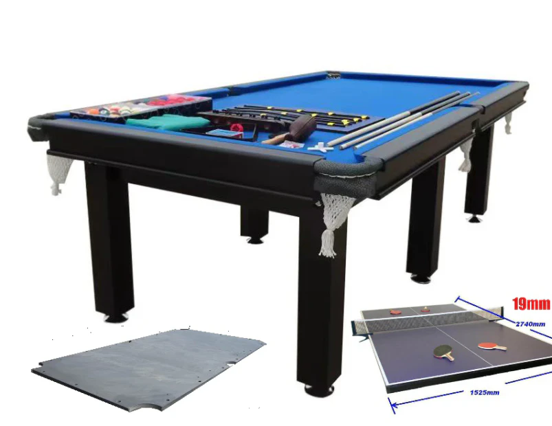 8Ft Slate Pool Table Billiard Snooker Table With Full Size Table Tennis Top