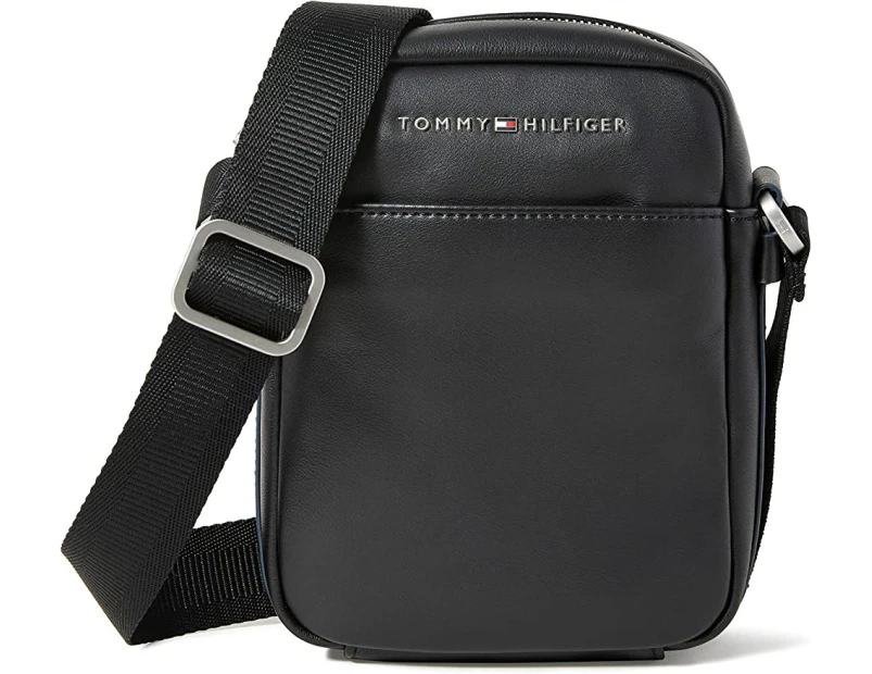 Tommy Hilfiger Men's Bag City Mini Reporter Cross Body Bag, Black