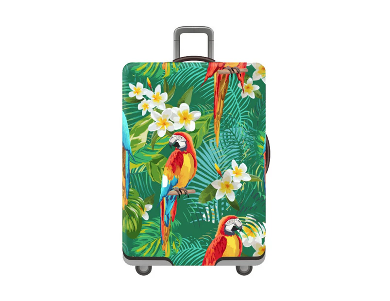 Elastic Travel Suitcase Protector Cover -Jungle parrot