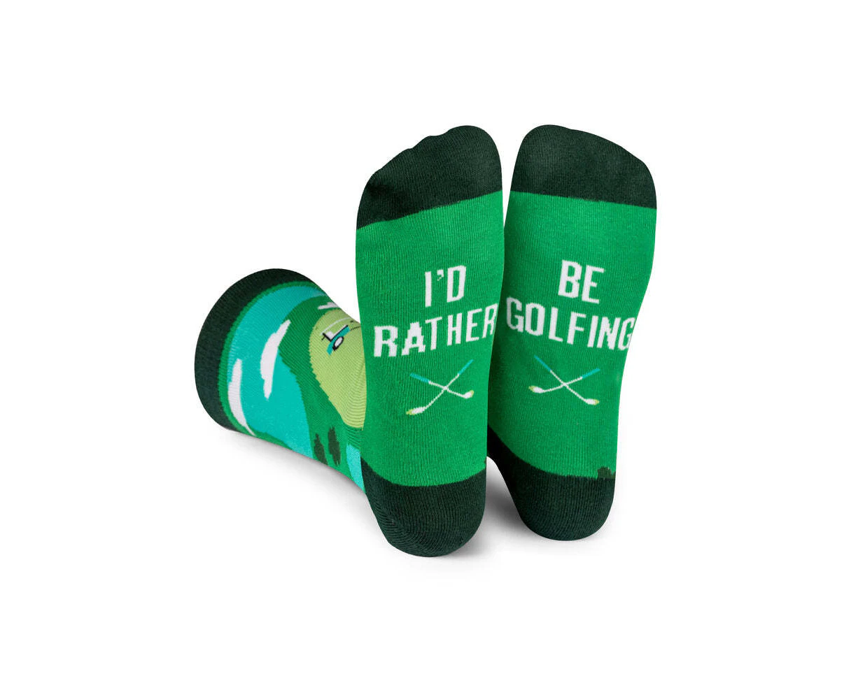 Lavley I'd Rather Be Golfing Casual Unisex Sports Funny Novelty Socks Pair - Multicoloured