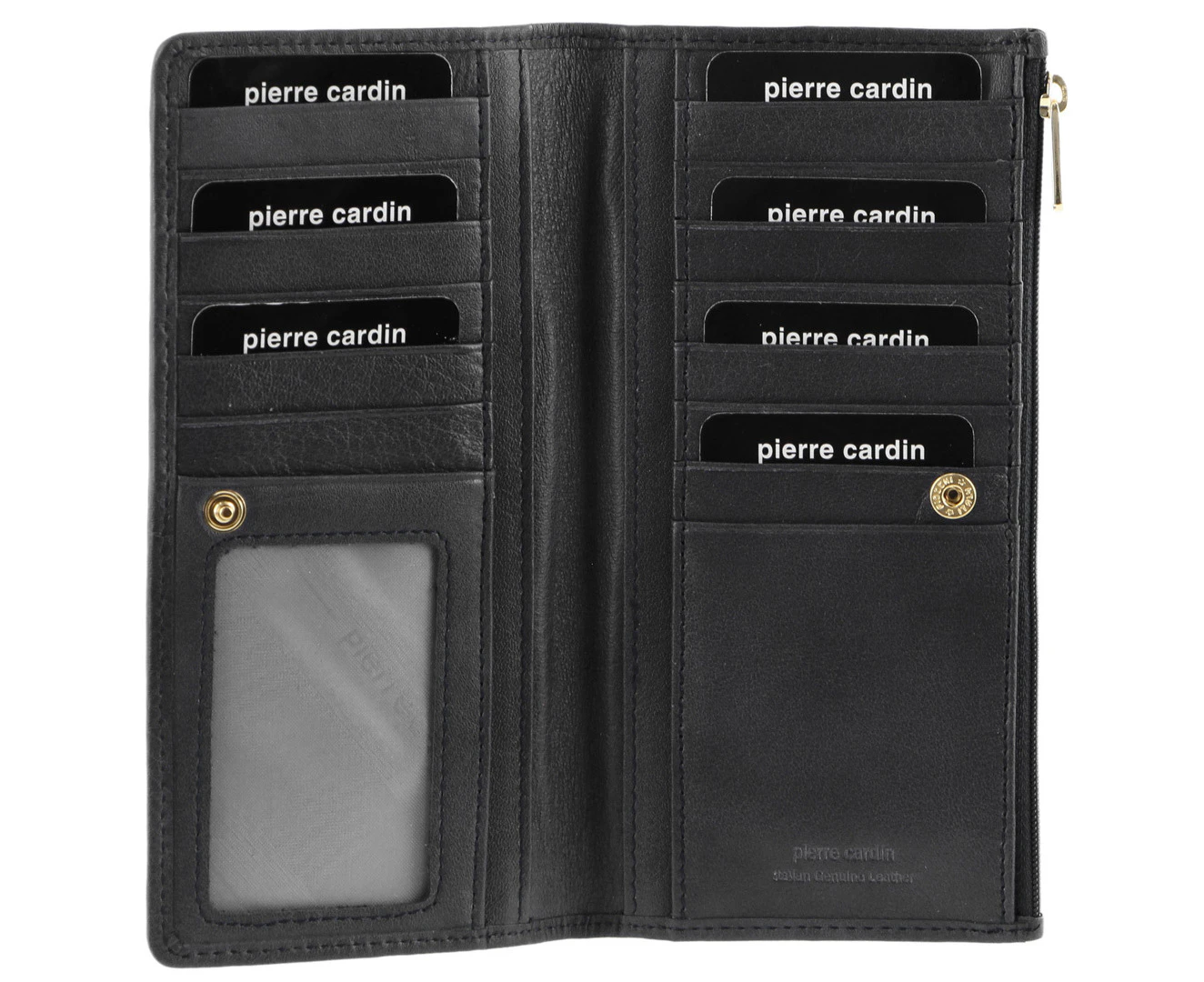 Pierre Cardin Womens Soft Italian Leather RFID Purse Wallet - Black