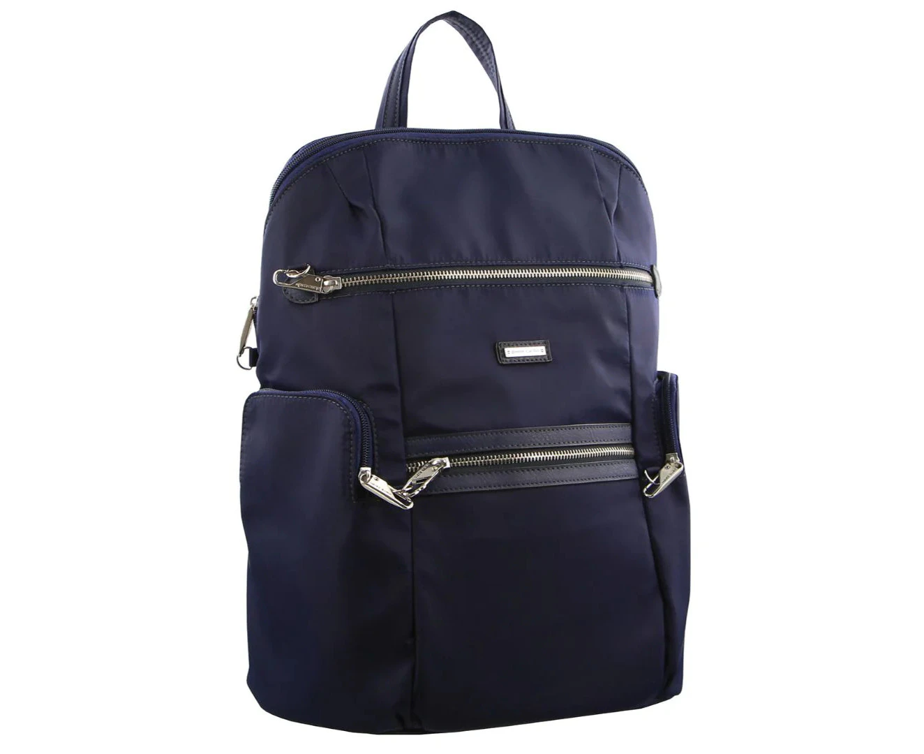 Pierre Cardin Nylon RFID Anti Theft Slash Proof Backpack Bag - Navy