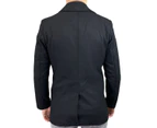 Essex Mens Peacoat Woolen Trench Coat Overcoat Long Jacket Melton - Black