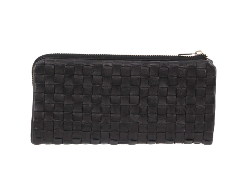 Pierre Cardin Womens Soft Rustic Leather Wallet Coin RFID Purse - Black