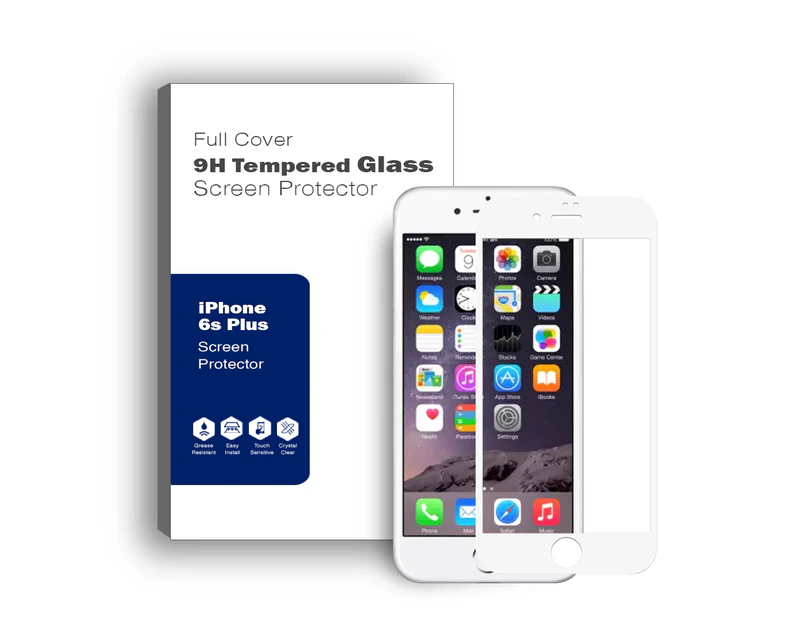 For Apple iPhone 12 11 Pro XS Max XR SE 8 7 Plus Full Tempered Glass Screen Protector - White