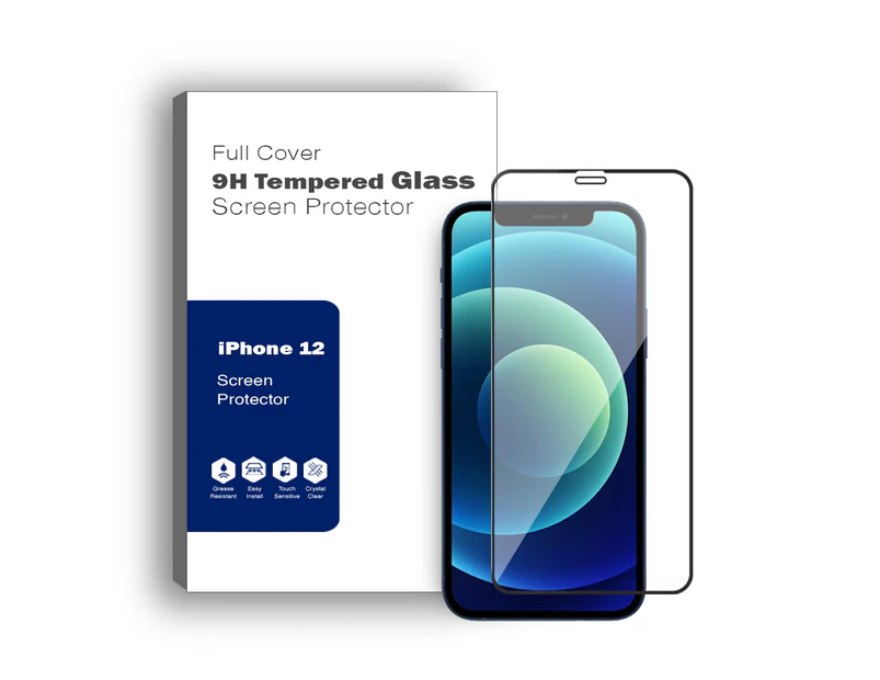 iPhone Series Compatible Tempered Glass Screen Protector - Black