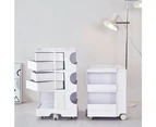 Livingroom Bedside Table Side Tables Nightstand Organizer Replica Boby Trolley 5Tier White