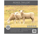 Renee Taylor Single Bed Australian Pure Merino Wool Quilt 550GSM Home Bedding