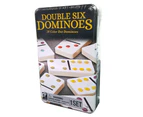 Cardinal Classic Double Six Coloured Dots Dominoes w/Tin Case Family/Kids Game