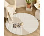 Round Rug, Crystal Velvet Rugs Living Room Carpet, Area Rugs Carpets for Bedroom Home Room Rug Floor Mat-Solid Circular Line-3